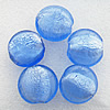 Silver Foil Lampwork Beads, Flat round 28x13mm, Hole:About 2mm, Sold by PC