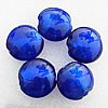 Silver Foil Lampwork Beads, Flat round 28x13mm, Hole:About 2mm, Sold by PC