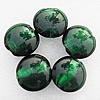 Silver Foil Lampwork Beads, Flat round 28x13mm, Hole:About 2mm, Sold by PC