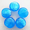 Silver Foil Lampwork Beads, Flat round 20x10mm, Hole:About 2mm, Sold by PC