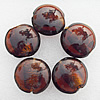 Silver Foil Lampwork Beads, Flat round 20x10mm, Hole:About 2mm, Sold by PC