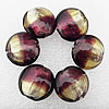 Silver Foil Lampwork Beads, Flat Round 28x13mm, Hole:About 2mm, Sold by PC