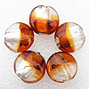 Silver Foil Lampwork Beads, Flat Round 28x13mm, Hole:About 2mm, Sold by PC