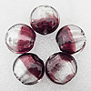 Silver Foil Lampwork Beads, Flat Round 28x13mm, Hole:About 2mm, Sold by PC