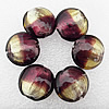Silver Foil Lampwork Beads, Flat Round 20x10mm, Hole:About 2mm, Sold by PC