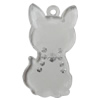 Transparent Acrylic Pendant, Animal 52x27mm Hole:3mm, Sold by Bag 