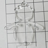 Transparent Acrylic Pendant, Bear 45x38mm Hole:3mm, Sold by Bag 