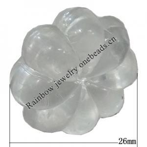 Transparent Acrylic Bead, 26mm, Sold by Bag 