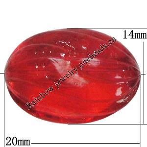 Transparent Acrylic Beads, Oval 20x14mm Hole:1mm, Sold by Bag
