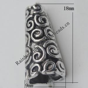 Bead Zinc Alloy Jewelry Findings Lead-free, 18x9mm Hole:2mm,6mm, Sold by Bag