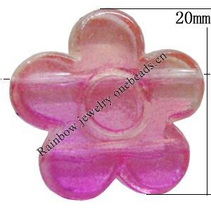 Dichroic Plastic Beads, Flower 20mm Hole:1mm, Sold by Bag