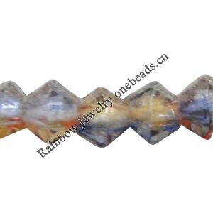 Dichroic Plastic Beads, Bicone 3mm Hole:0.1mm, Sold by Bag