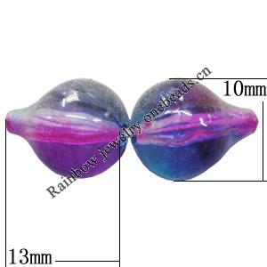Dichroic Plastic Beads, 13x10mm Hole:0.5mm, Sold by Bag
