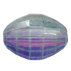 Dichroic Plastic Beads, Faceted Oval 16x12mm Hole:0.5mm, Sold by Bag