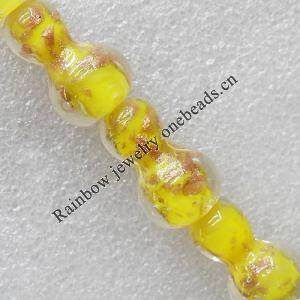 Gold Sand Lampwork Beads, Calabash 16x25mm Hole:About 1.5mm, Sold by PC