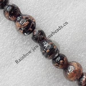 Gold Sand Lampwork Beads, Calabash 16x25mm Hole:About 1.5mm, Sold by PC