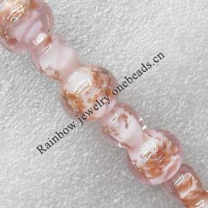 Gold Sand Lampwork Beads, Calabash 16x25mm Hole:About 1.5mm, Sold by PC