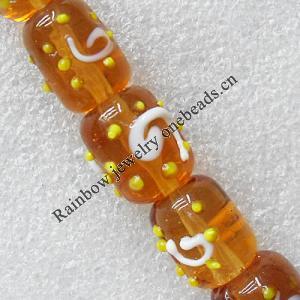 Lampwork Beads, Column 15x18mm Hole:About 1.5mm, Sold by PC