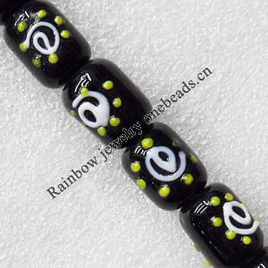 Lampwork Beads, Column 15x18mm Hole:About 1.5mm, Sold by PC