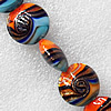 Gold Sand Lampwork Beads, Flat Round 20mm Hole:About 1.5mm, Sold by PC