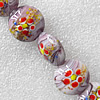 Lampwork Beads, Flat Round 20mm Hole:About 1.5mm, Sold by PC