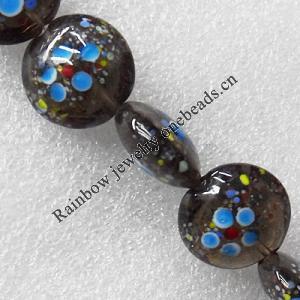 Lampwork Beads, Flat Round 20mm Hole:About 1.5mm, Sold by PC