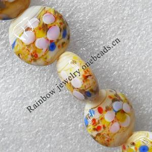 Lampwork Beads, Flat Round 20mm Hole:About 1.5mm, Sold by PC