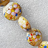 Lampwork Beads, Flat Round 20mm Hole:About 1.5mm, Sold by PC