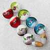 Lampwork Beads, Mix Color Flat Round 20mm Hole:About 2mm, Sold by Group
