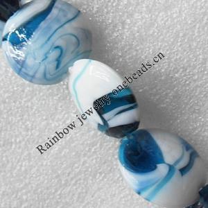 Lampwork Beads, Flat Round 28mm Hole:About 2mm, Sold by PC