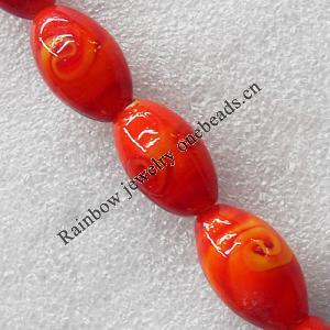 Lampwork Beads, Oval 16x28mm Hole:About 1.5mm, Sold by PC