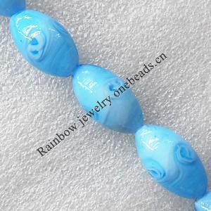 Lampwork Beads, Oval 16x28mm Hole:About 1.5mm, Sold by PC