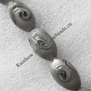 Lampwork Beads, Oval 16x28mm Hole:About 1.5mm, Sold by PC