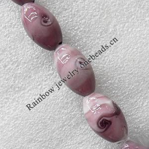 Lampwork Beads, Oval 16x28mm Hole:About 1.5mm, Sold by PC