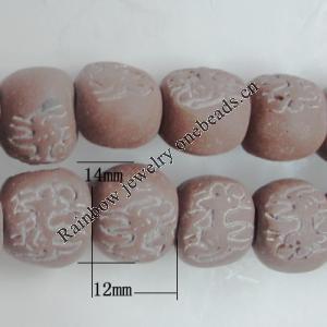 Handmade Pottery clay Beads，Drum, about:14x12mm Hole:4mm,Sold by PC