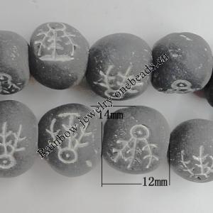 Handmade Pottery clay Beads，Drum, about:14x12mm Hole:4mm,Sold by PC