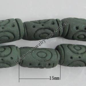 Handmade Pottery clay Beads，Column, about:15x9mm Hole:3mm,Sold by PC