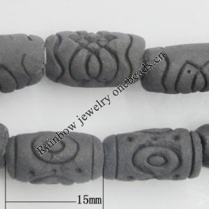 Handmade Pottery clay Beads，Column, about:15x9mm Hole:3mm,Sold by PC