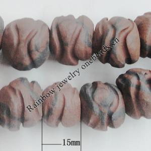 Handmade Pottery clay Beads，Round, about:15x15mm Hole:5mm,Sold by PC