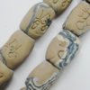 Handmade Pottery clay Beads，About:22x15mm Hole:5mm,Sold by PC