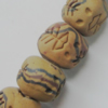 Handmade Pottery clay Beads，Round, about:15mm Hole:5mm,Sold by PC