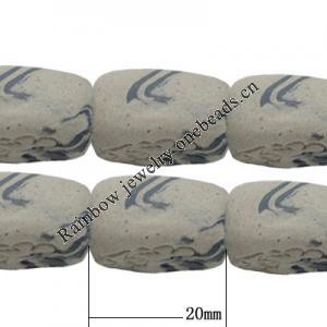 Handmade Pottery clay Beads，Column, about:20x16mm Hole:5mm,Sold by PC