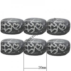 Handmade Pottery clay Beads，Column, about:20x16mm Hole:5mm,Sold by PC