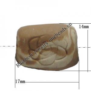 Handmade Pottery clay Beads，Column, about:17x14mm Hole:4mm,Sold by PC