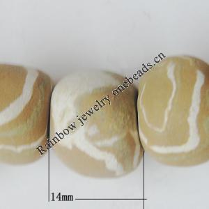 Handmade Pottery clay Beads, Drum, about:14mm Hole:5mm,Sold by PC