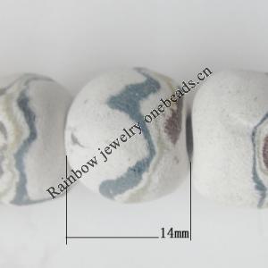 Handmade Pottery clay Beads, Drum, about:14mm Hole:5mm,Sold by PC