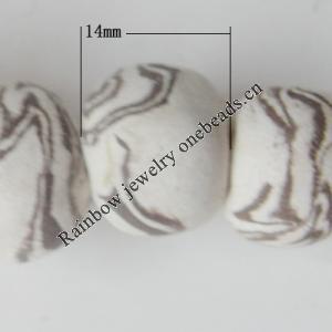 Handmade Pottery clay Beads, Drum, about:14mm Hole:5mm,Sold by PC