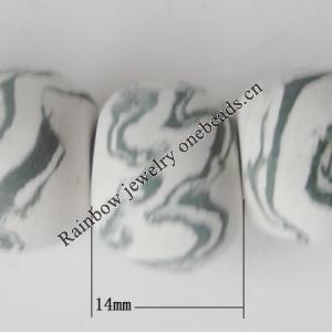 Handmade Pottery clay Beads, Drum, about:14mm Hole:5mm,Sold by PC