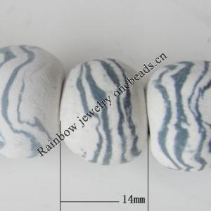 Handmade Pottery clay Beads, Drum, about:14mm Hole:5mm,Sold by PC