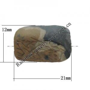 Handmade Pottery clay Beads，Column, about:21x12mm Hole:5mm,Sold by PC